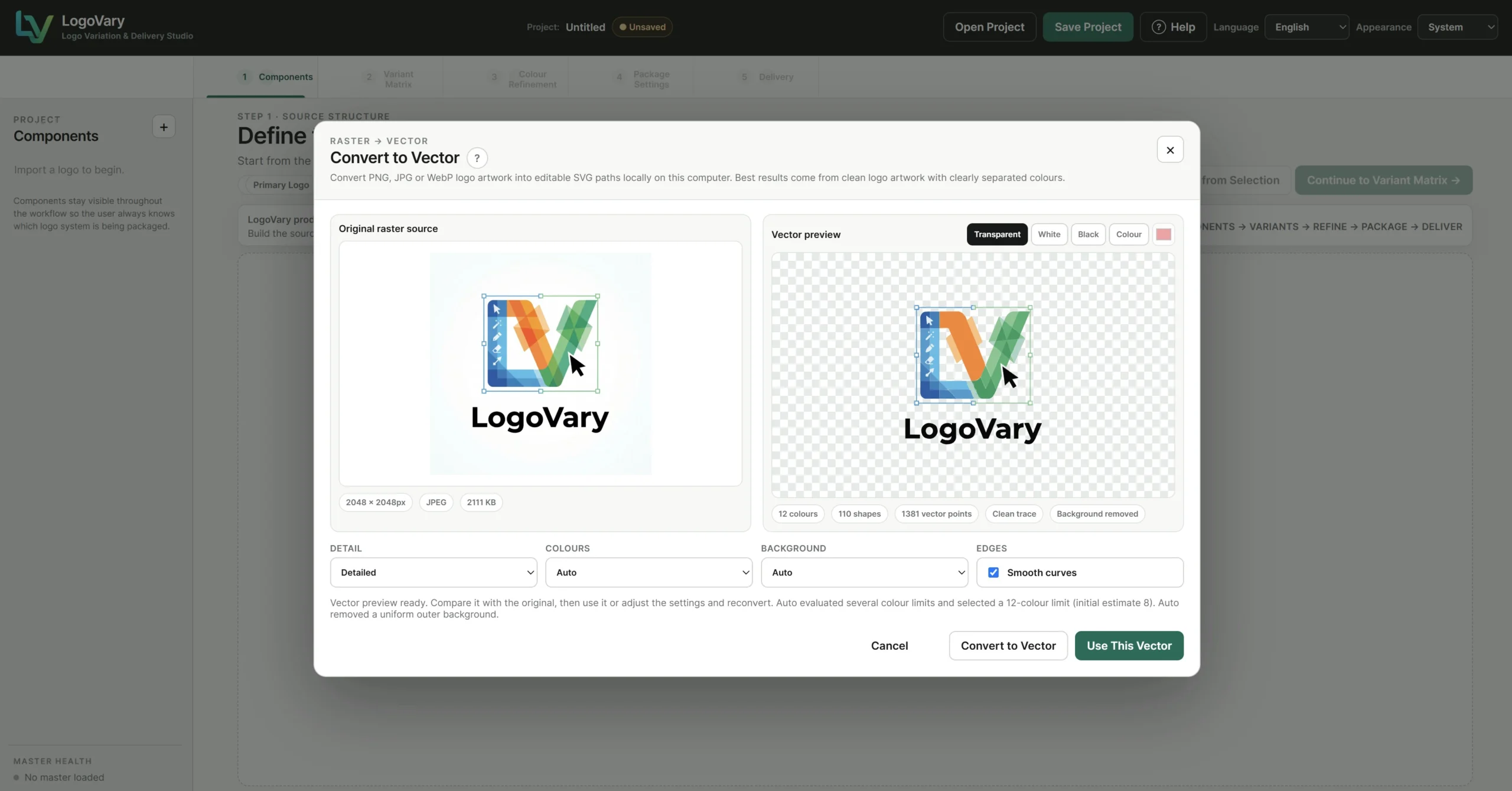 LogoVary Convert to Vector